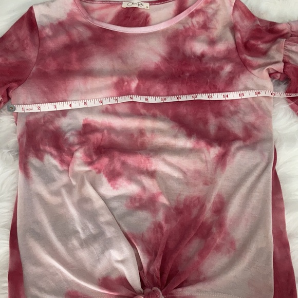 Tie Dye Shirt with ruffle sleeves & tie front - Picture 7 of 9